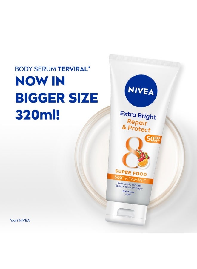 نيفيا سيروم الجسم نيفيا إكسترا برايت ريبير آند بروتكت سوبر فود، غني بفيتامين سي 50x، عامل حماية من الشمس SPF-50 P++، 320 مل - Image 2